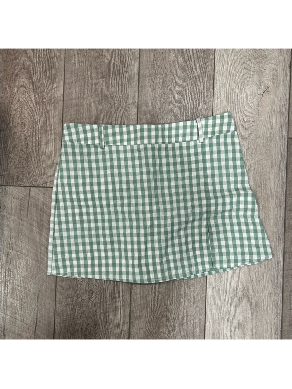 L.A. Hearts Green Gingham Mini Skirt